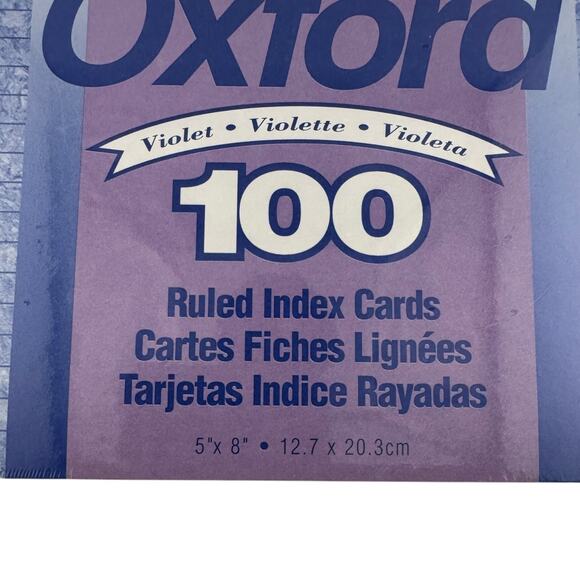 Oxford Violet Index Cards – 100 Pack of 5x8 - Picture 2 of 3